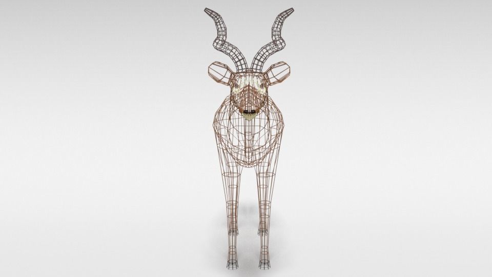 Low Poly Cartoon Greater Kudu Antelope Low-poly 3D model_16