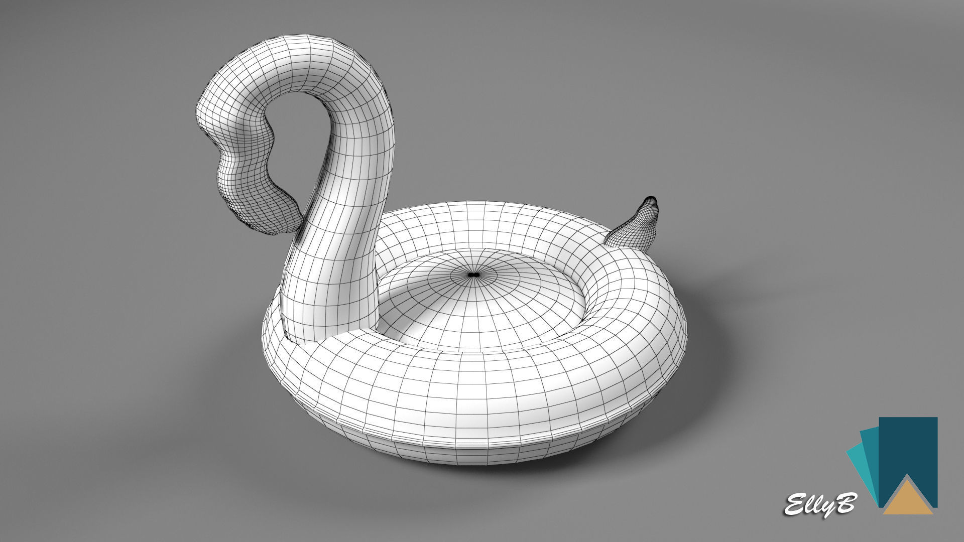 Pink Flamingo Low-poly 3D model_6