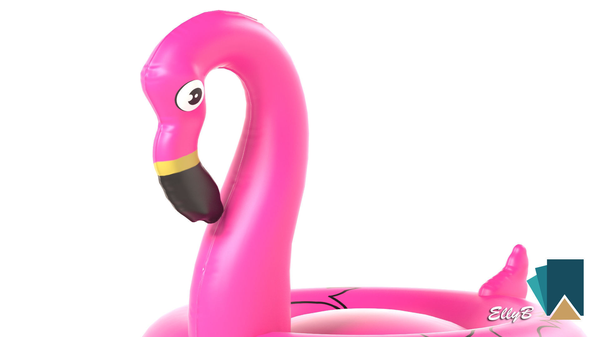 Pink Flamingo Low-poly 3D model_5