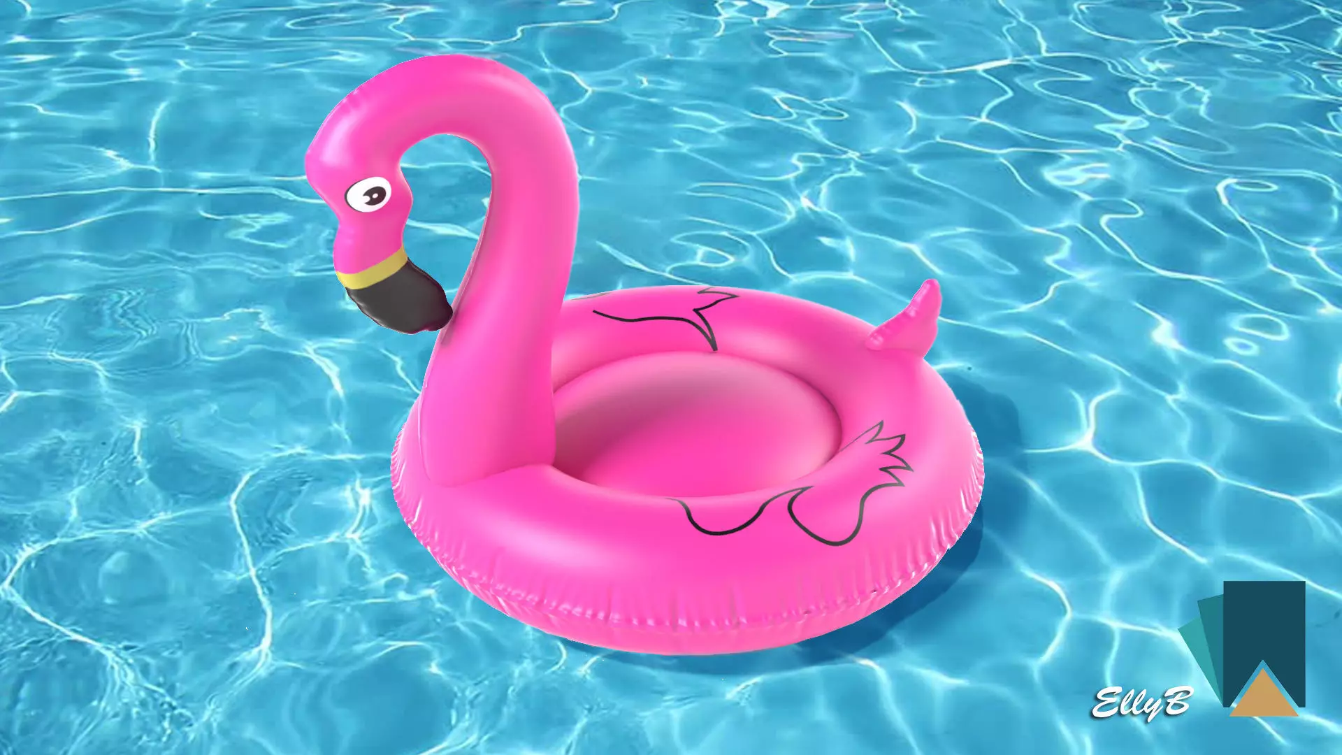 Pink Flamingo Low-poly 3D model_0