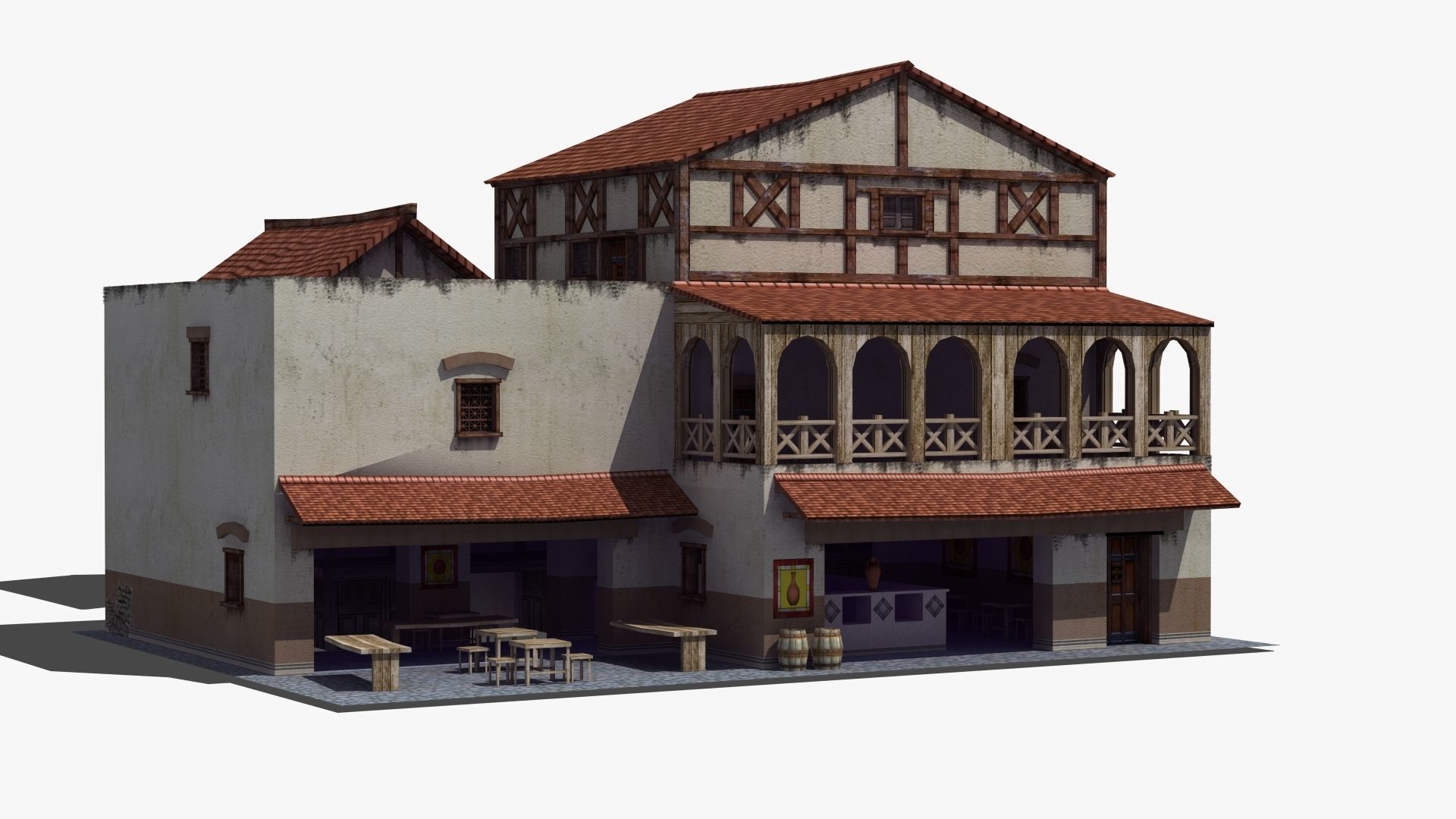 Roman Building Set 02 3D Model Collection_31
