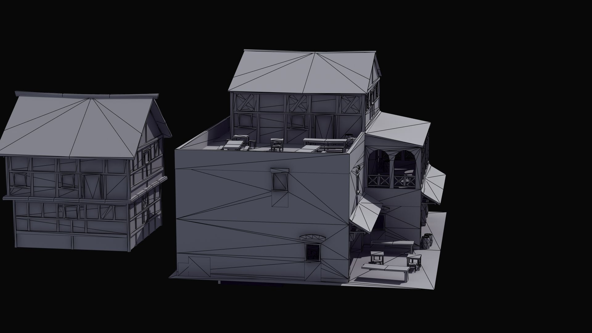 Roman Building Set 02 3D Model Collection_46