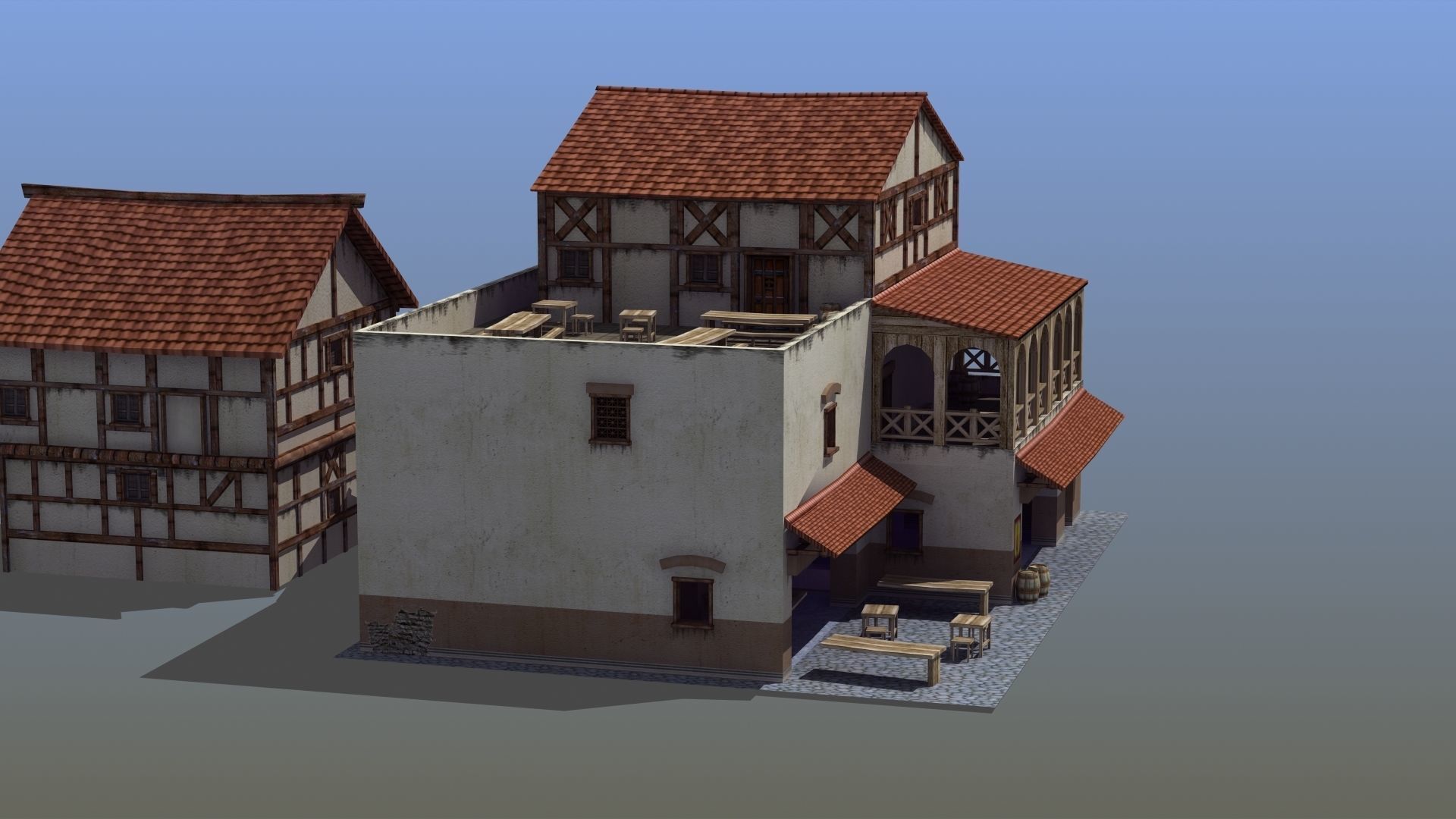 Roman Building Set 02 3D Model Collection_22
