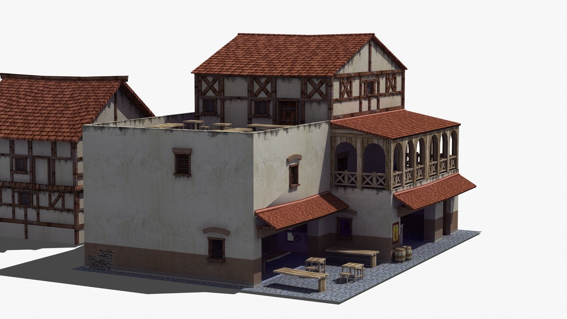 Roman Building Set 02 3D Model Collection_34