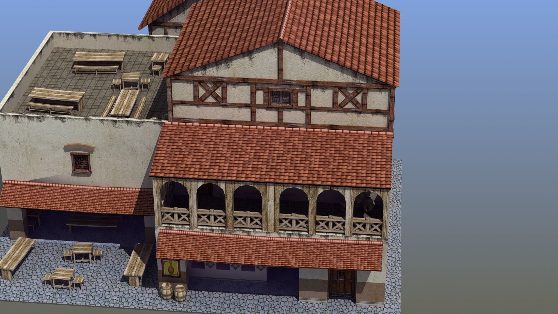 Roman Building Set 02 3D Model Collection_14