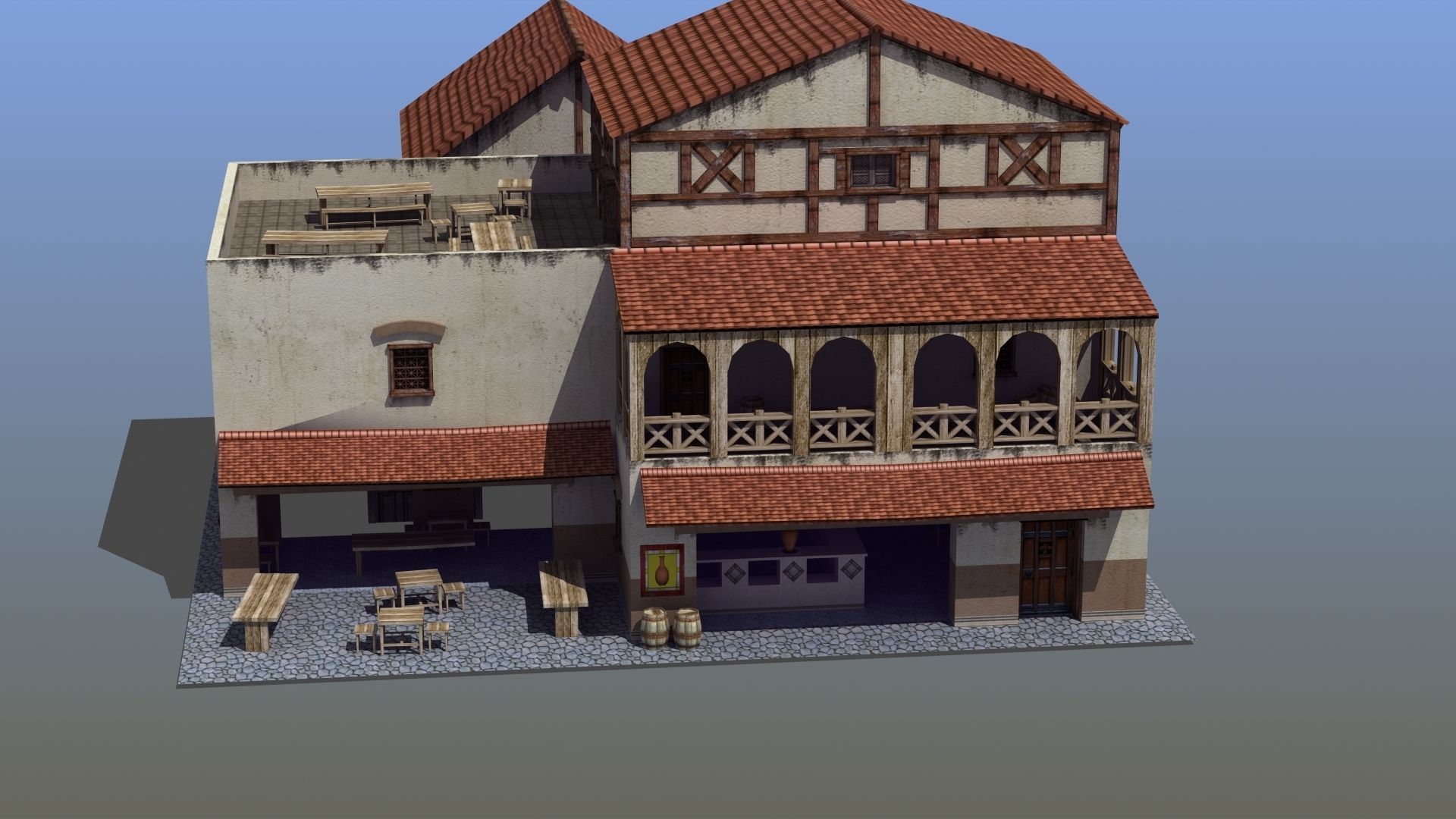 Roman Building Set 02 3D Model Collection_37