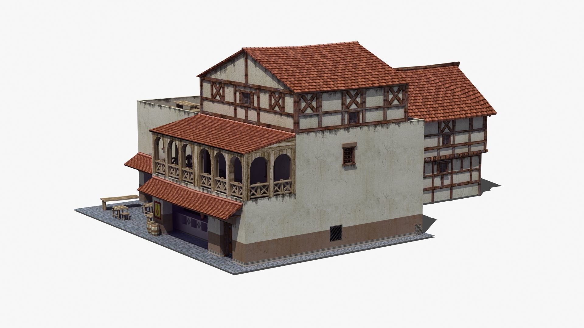 Roman Building Set 02 3D Model Collection_23