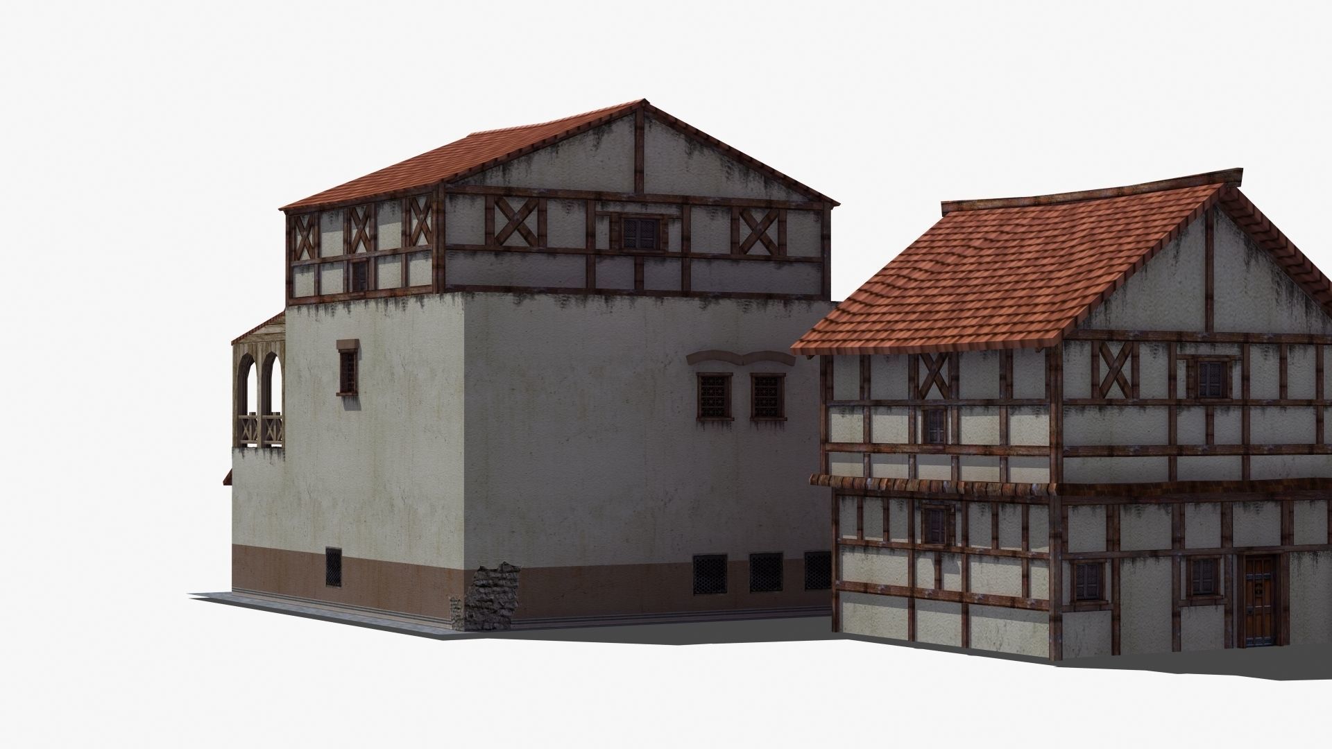 Roman Building Set 02 3D Model Collection_25