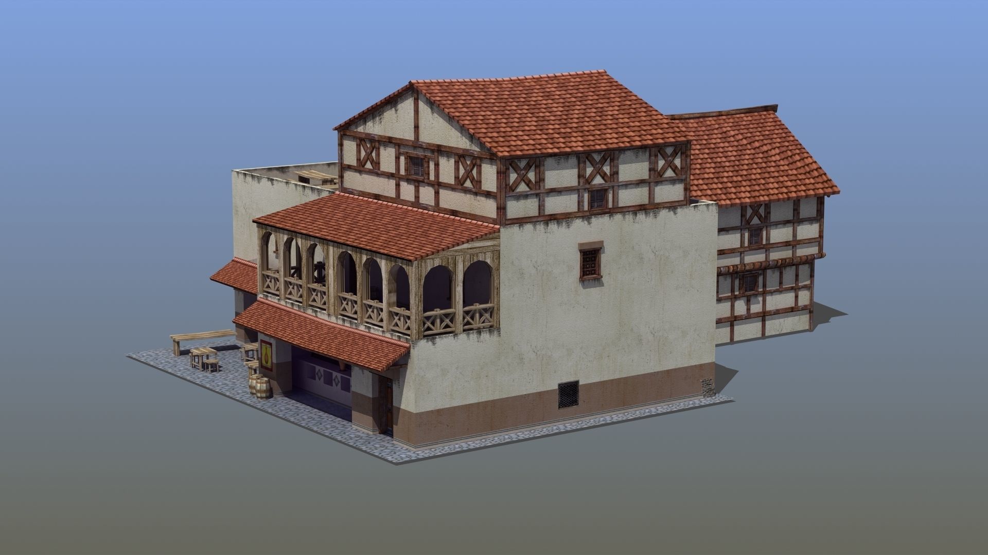 Roman Building Set 02 3D Model Collection_19
