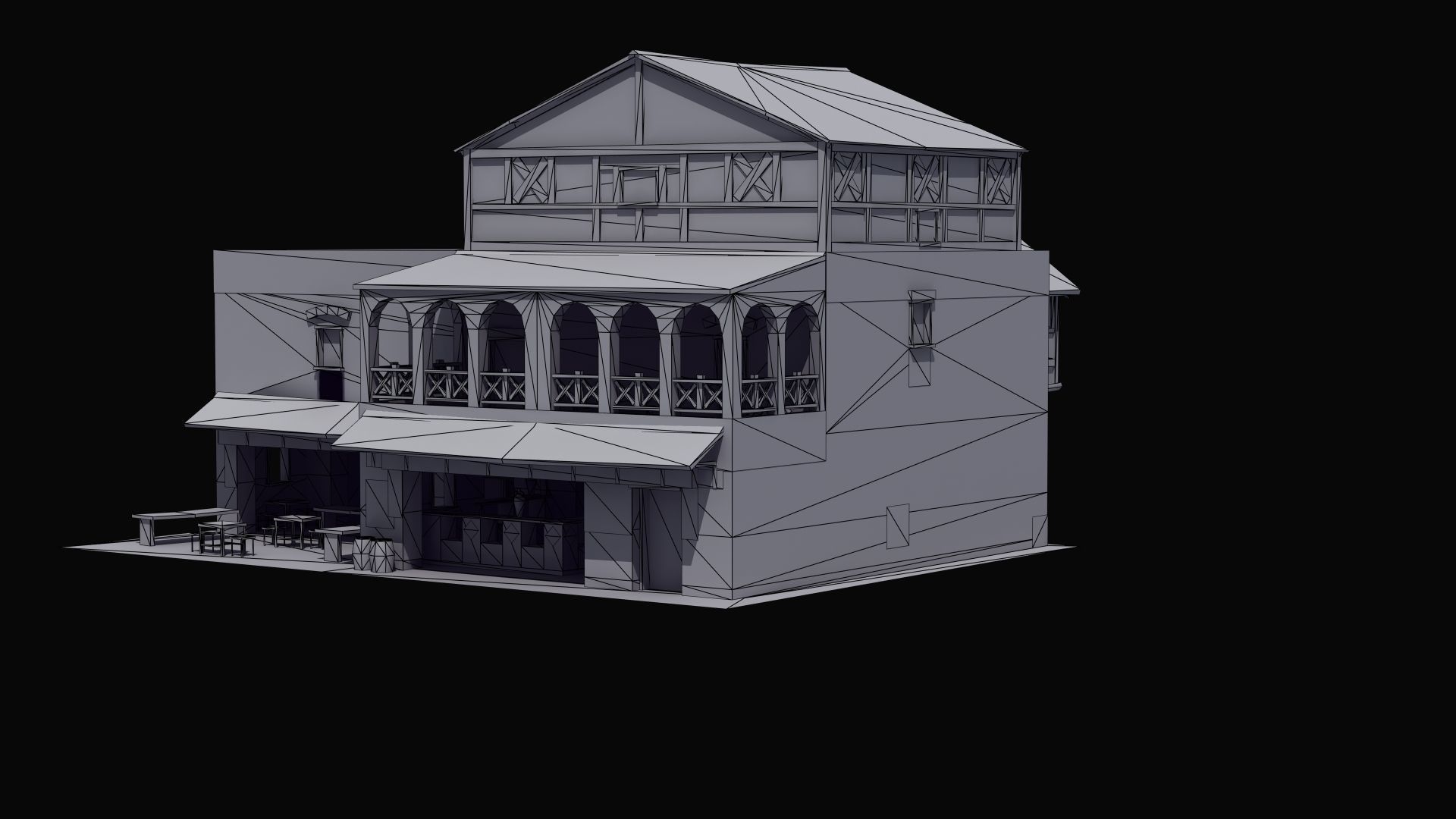 Roman Building Set 02 3D Model Collection_6