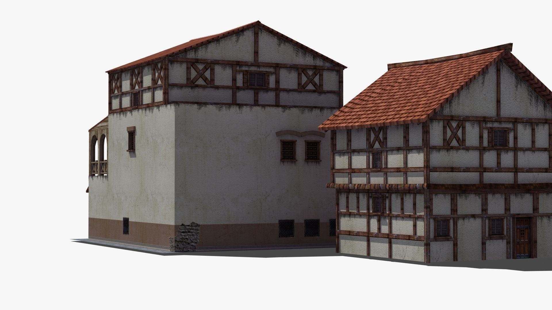Roman Building Set 02 3D Model Collection_26