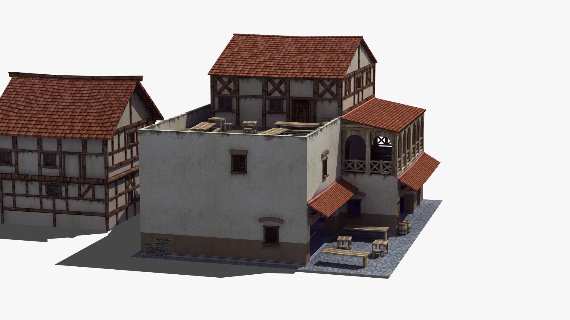 Roman Building Set 02 3D Model Collection_32