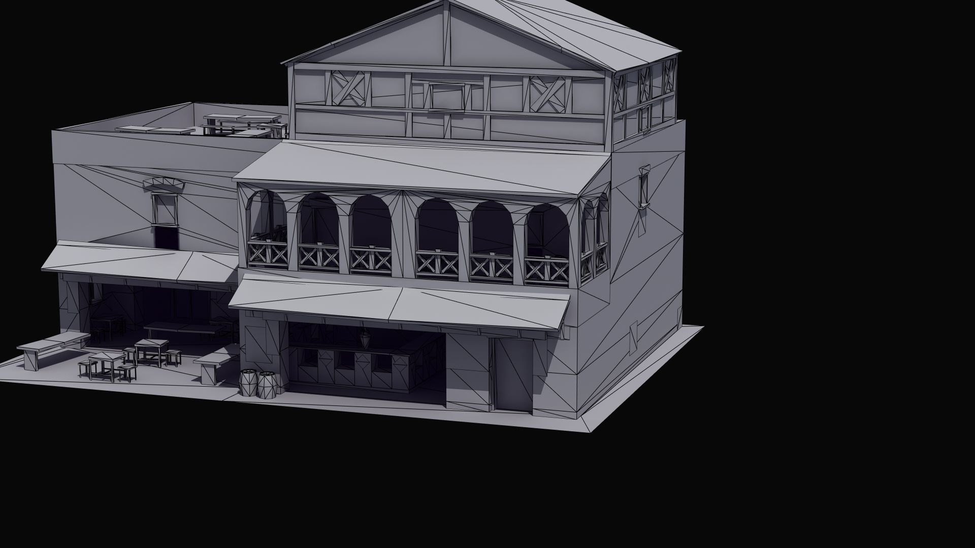 Roman Building Set 02 3D Model Collection_5