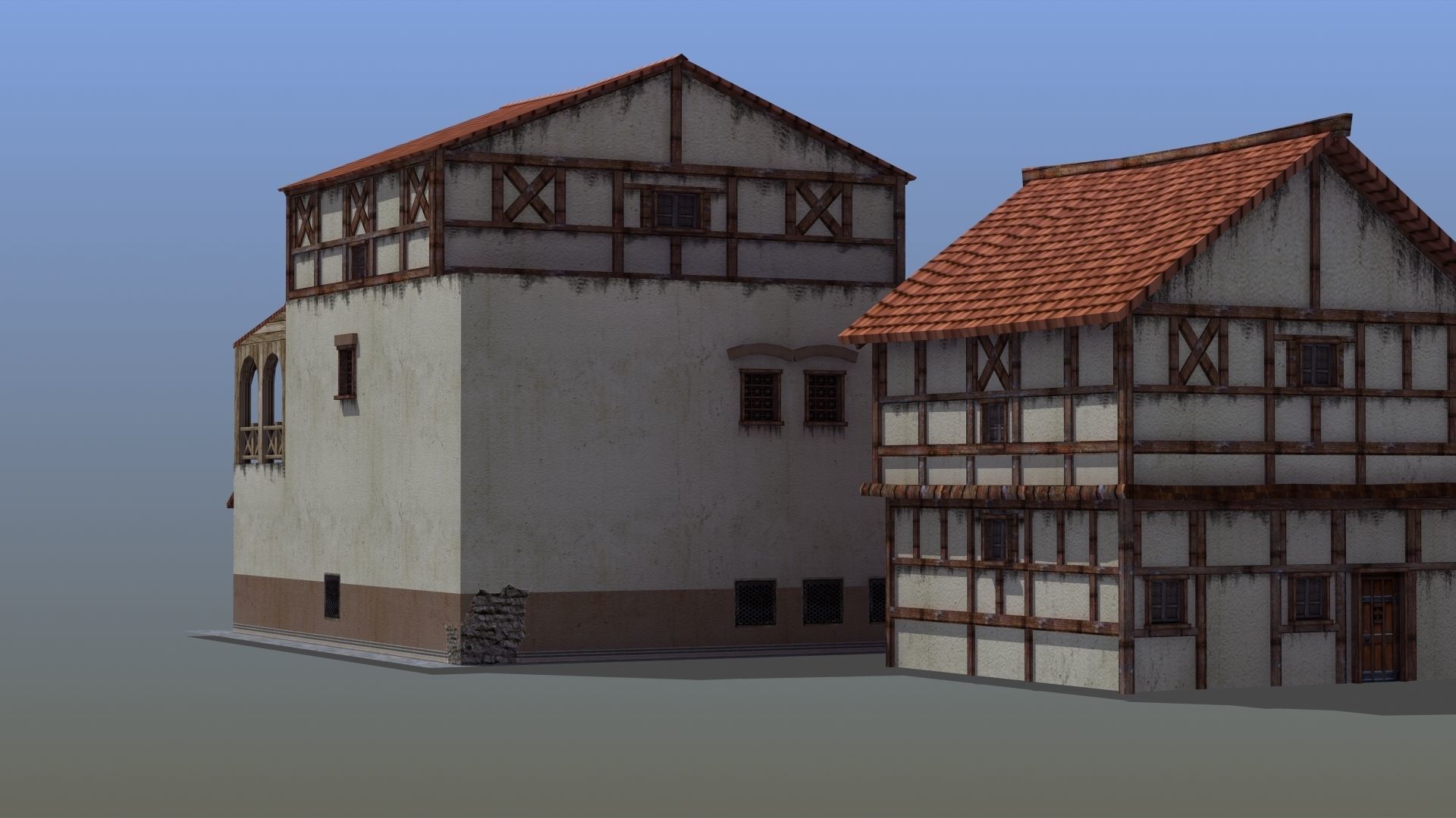 Roman Building Set 02 3D Model Collection_18