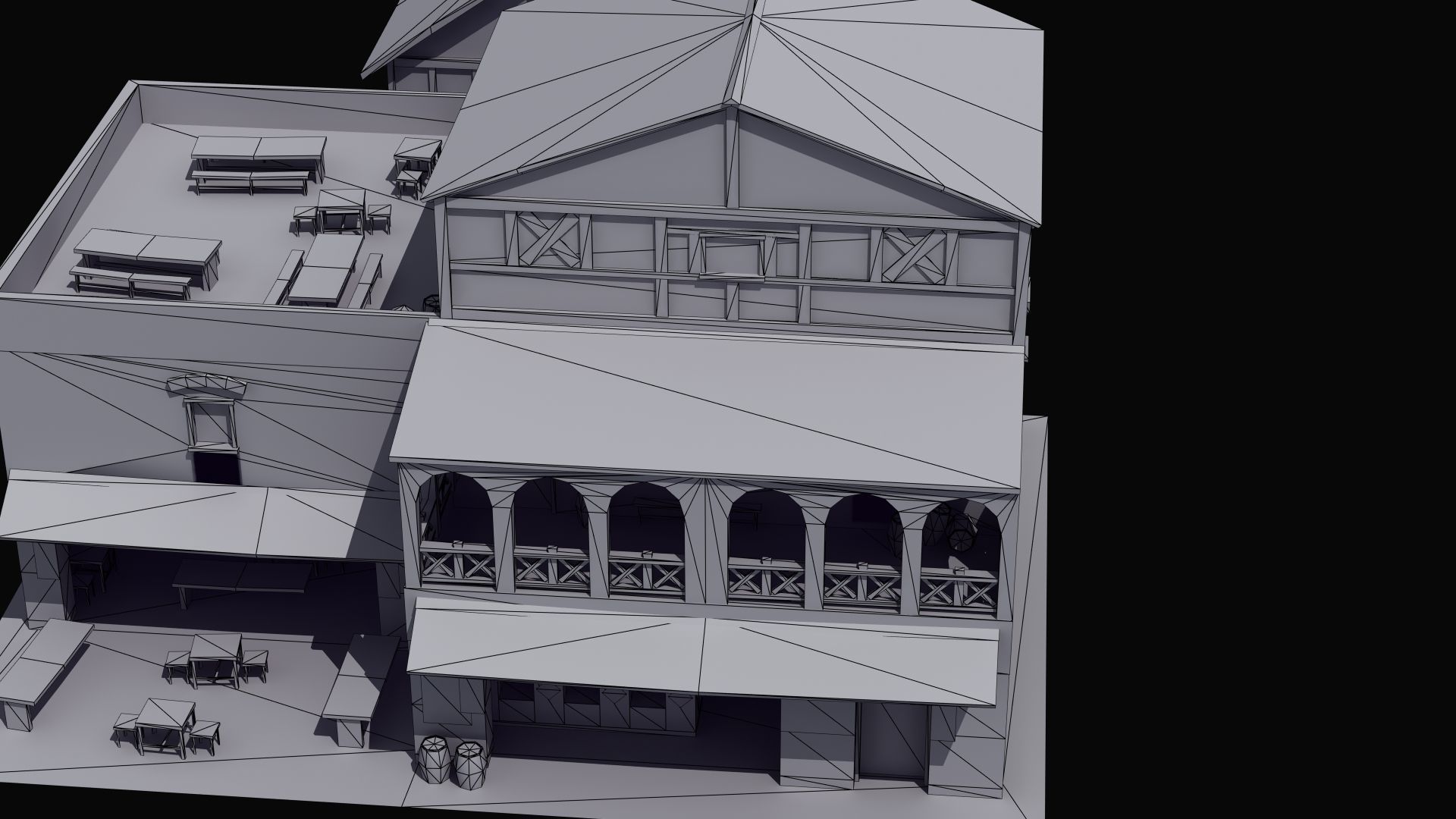 Roman Building Set 02 3D Model Collection_35