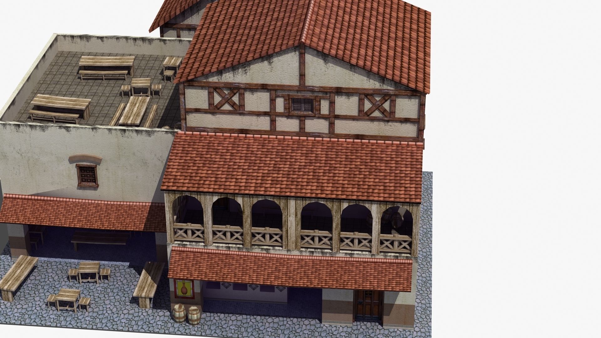 Roman Building Set 02 3D Model Collection_21