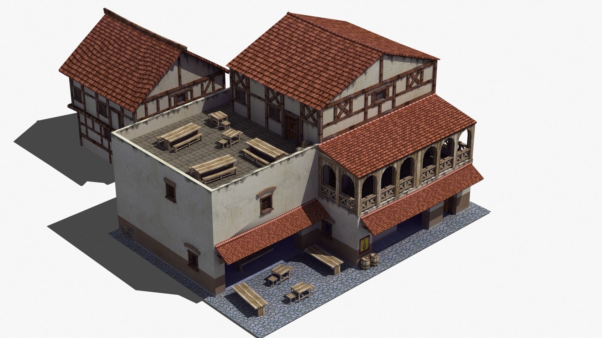 Roman Building Set 02 3D Model Collection_15