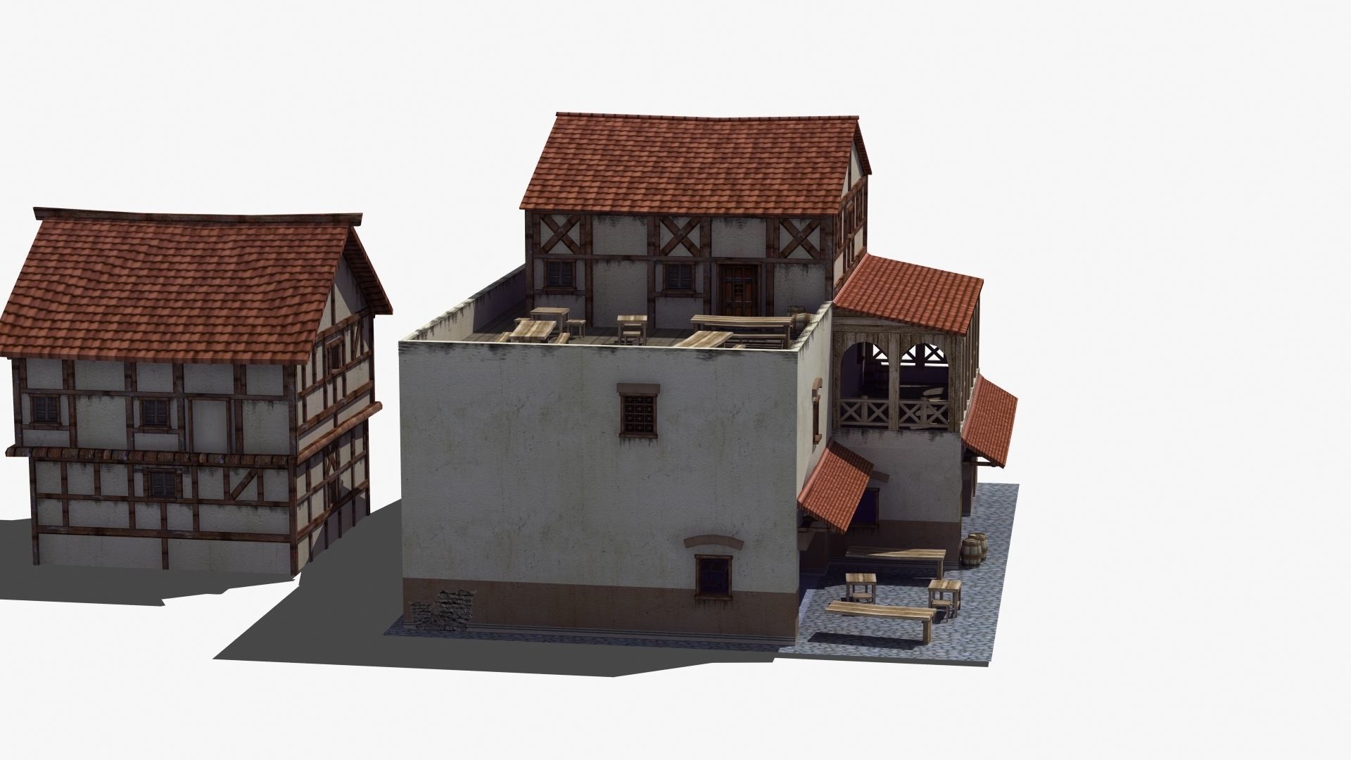 Roman Building Set 02 3D Model Collection_30