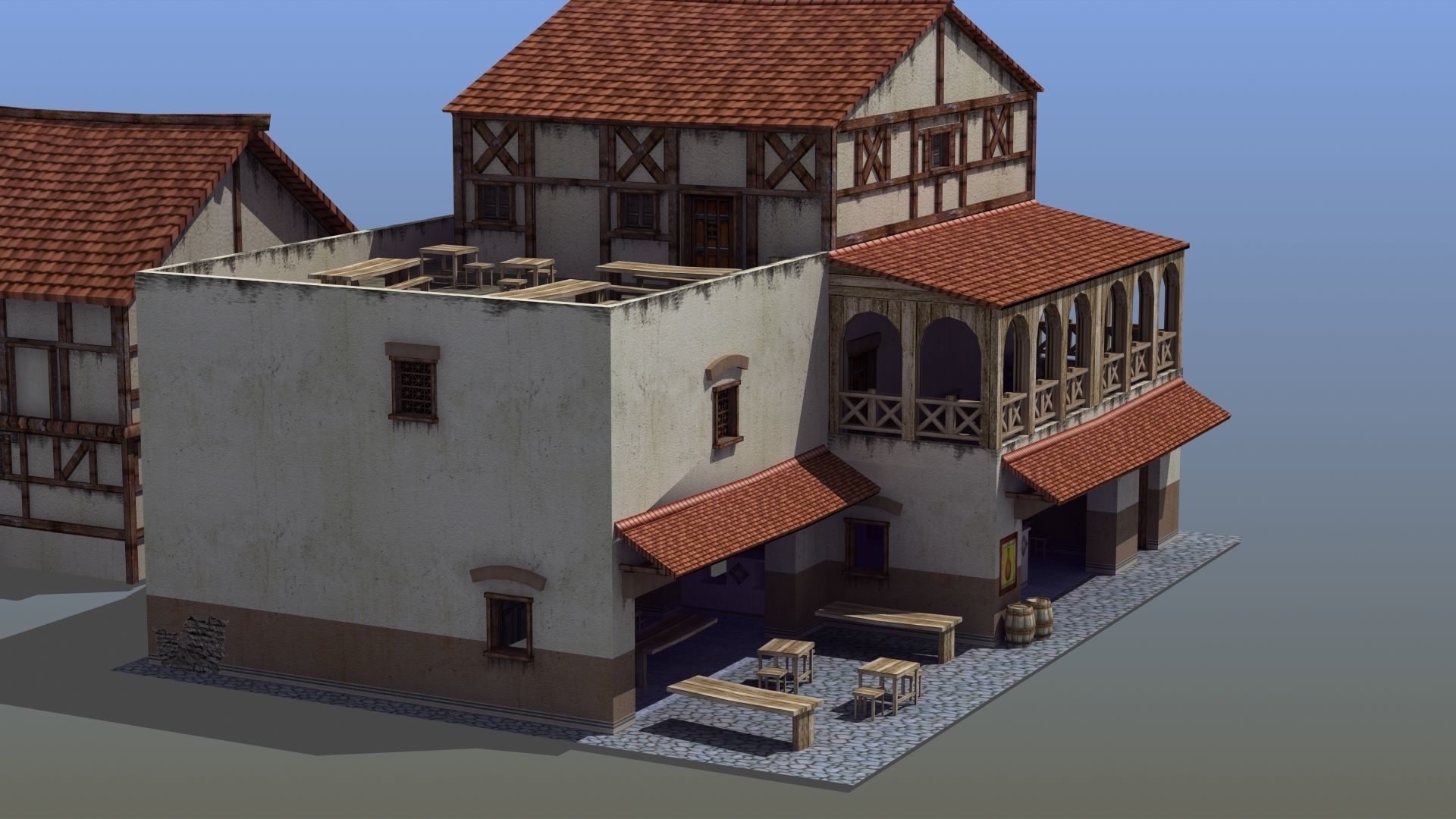 Roman Building Set 02 3D Model Collection_17