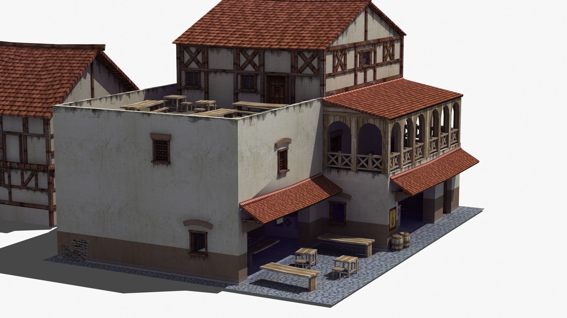 Roman Building Set 02 3D Model Collection_28