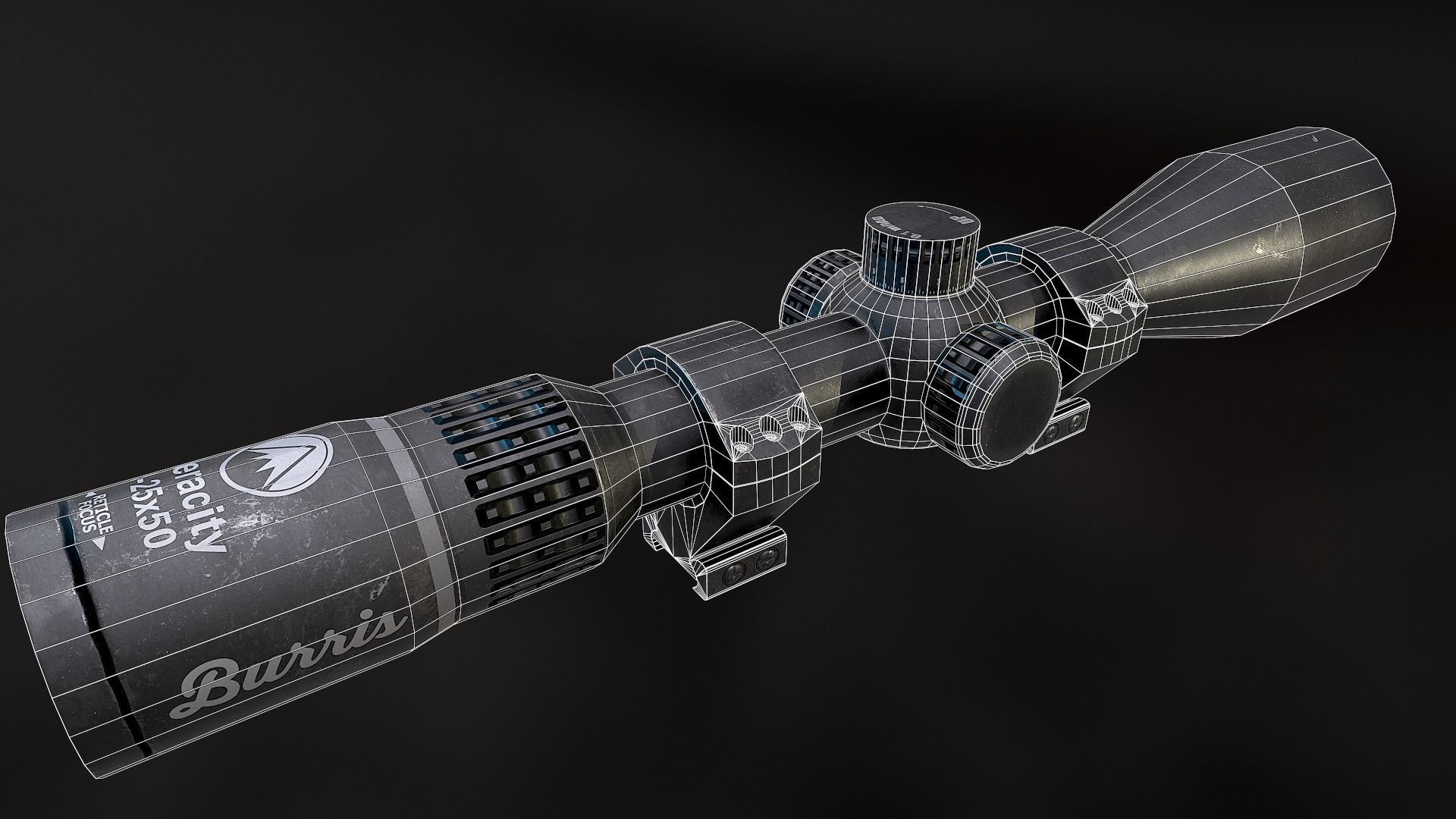 Burris Veracity Riflescope Low-poly 3D model_6