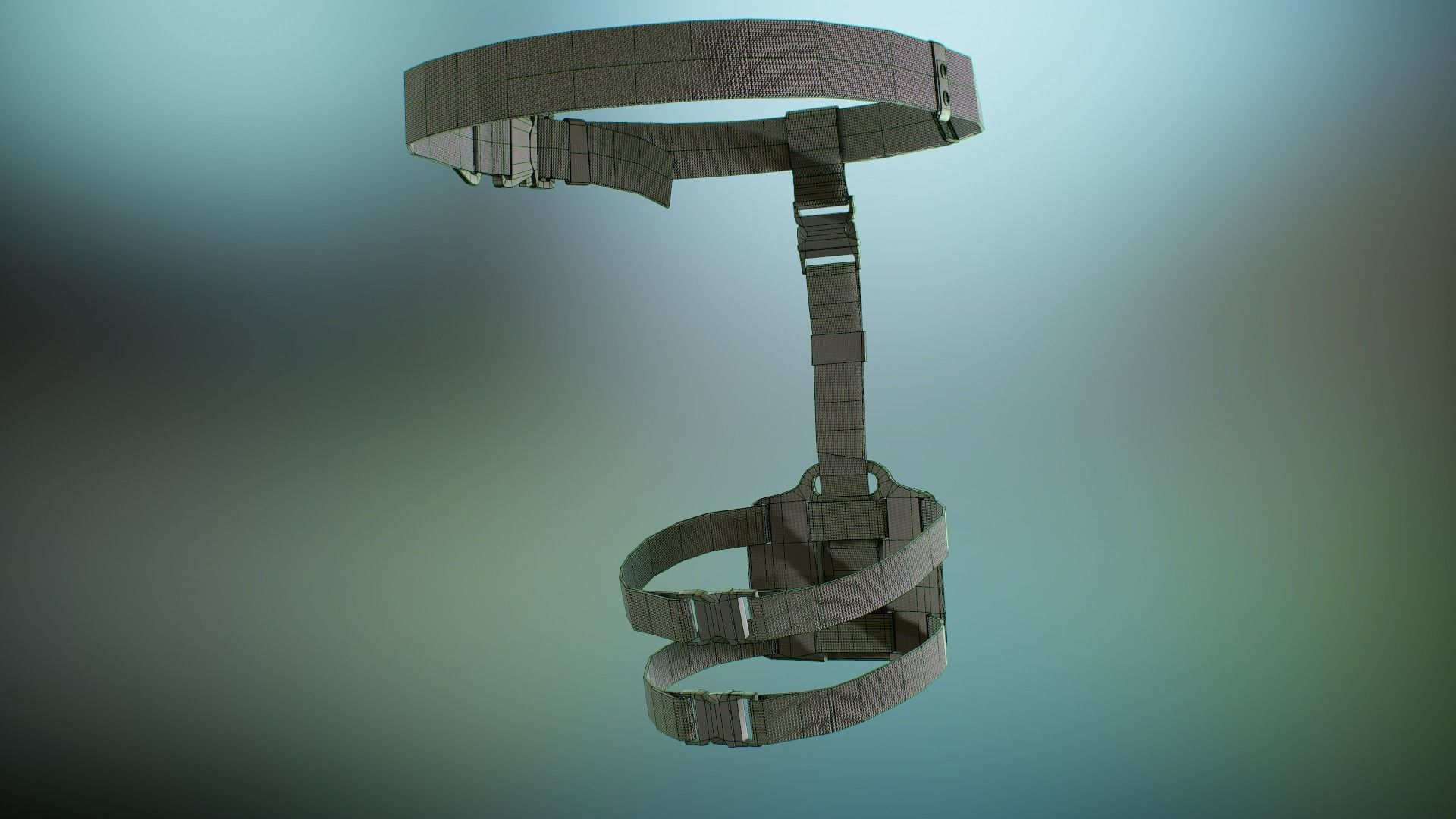 Tactical belt Low-poly 3D model_11
