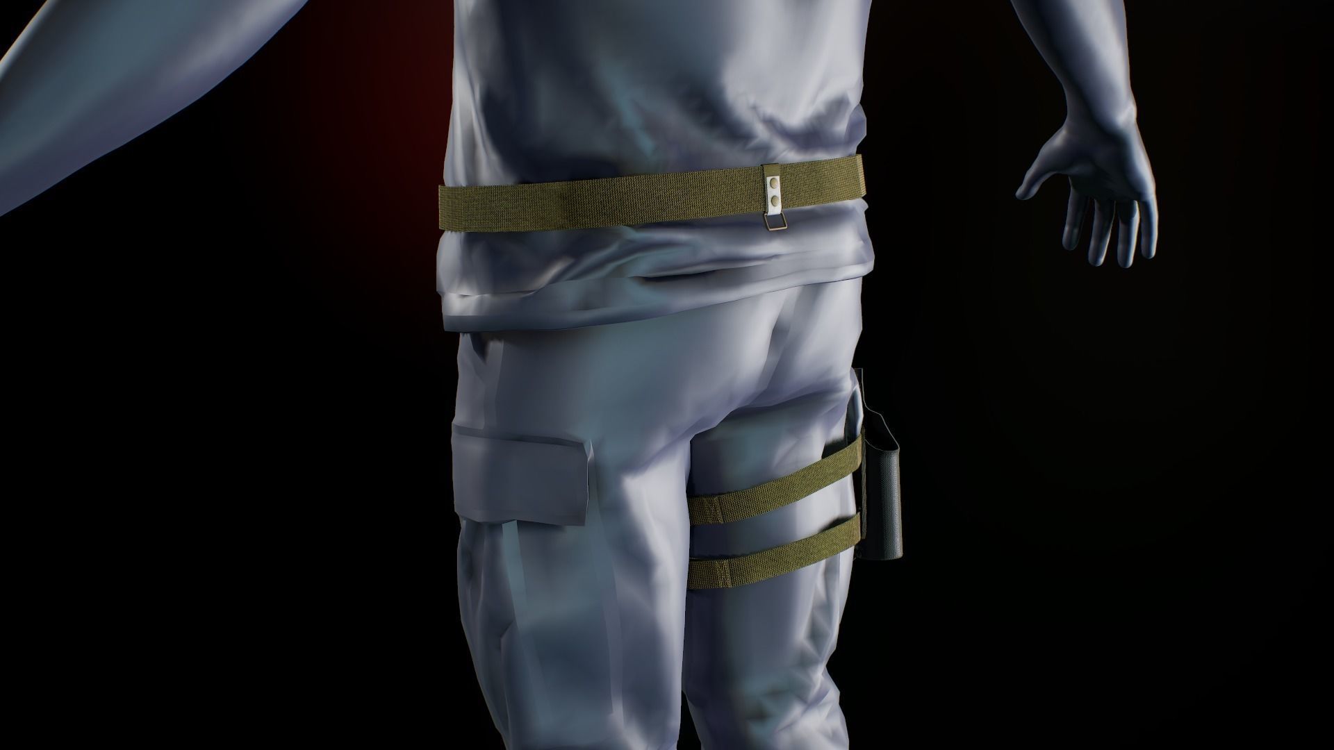 Tactical belt Low-poly 3D model_3