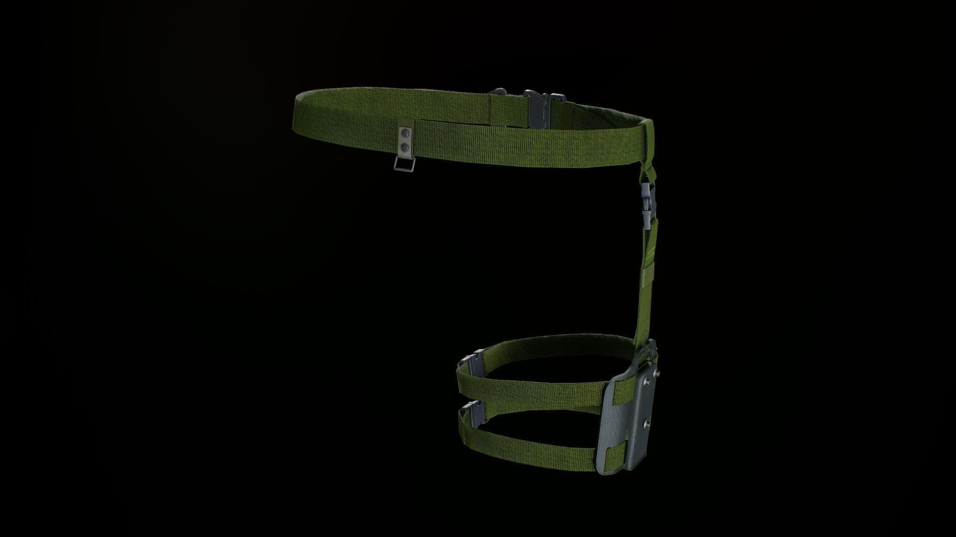 Tactical belt Low-poly 3D model_6