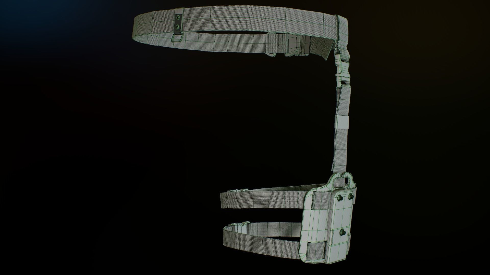 Tactical belt Low-poly 3D model_10