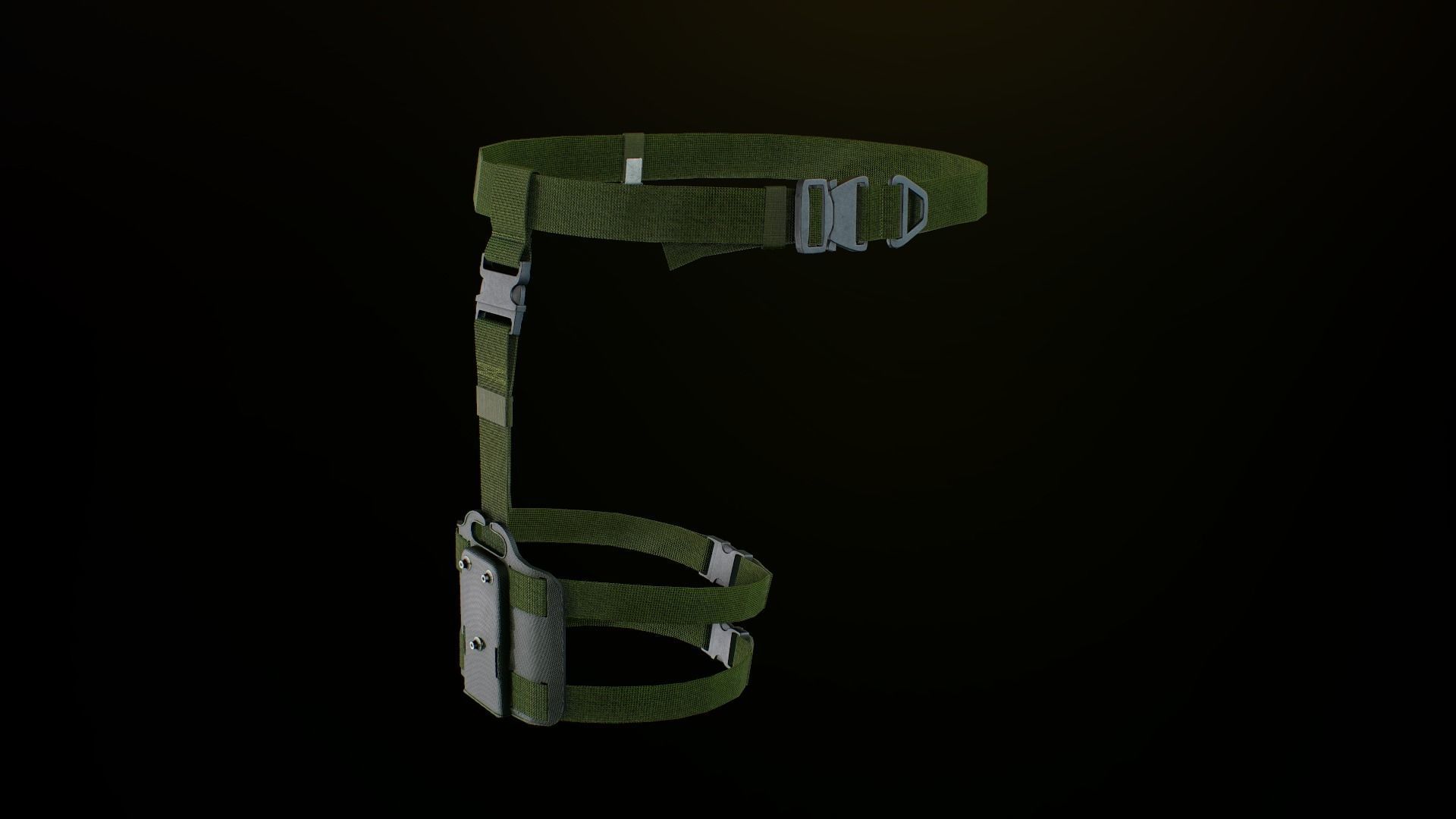 Tactical belt Low-poly 3D model_5