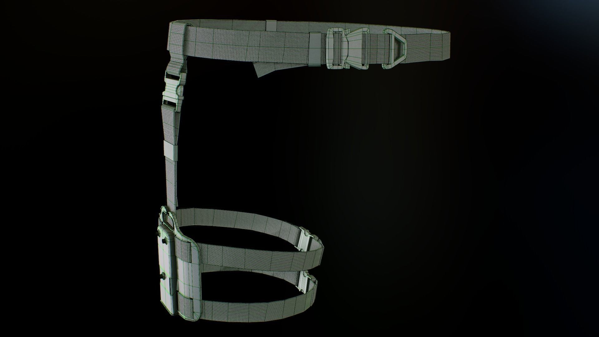 Tactical belt Low-poly 3D model_9
