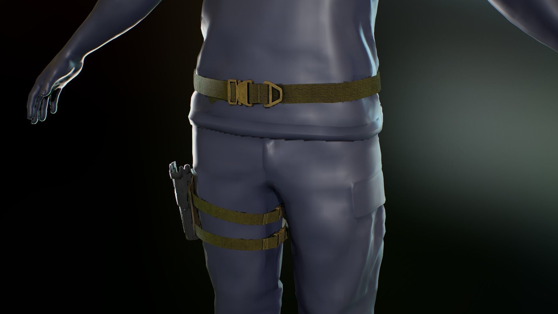 Tactical belt Low-poly 3D model_4