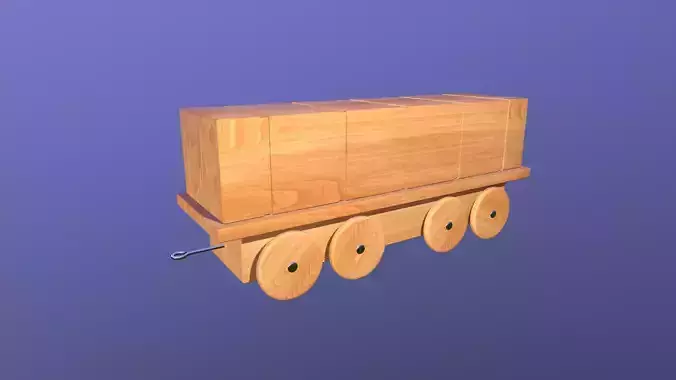 Wooden Toy Train - Container Wagon 001