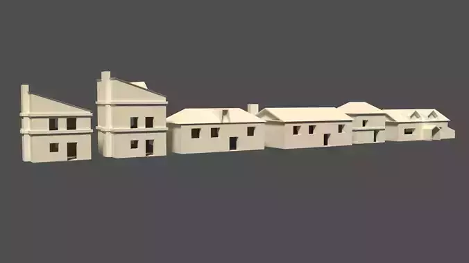 Low Poly Medieval Houses