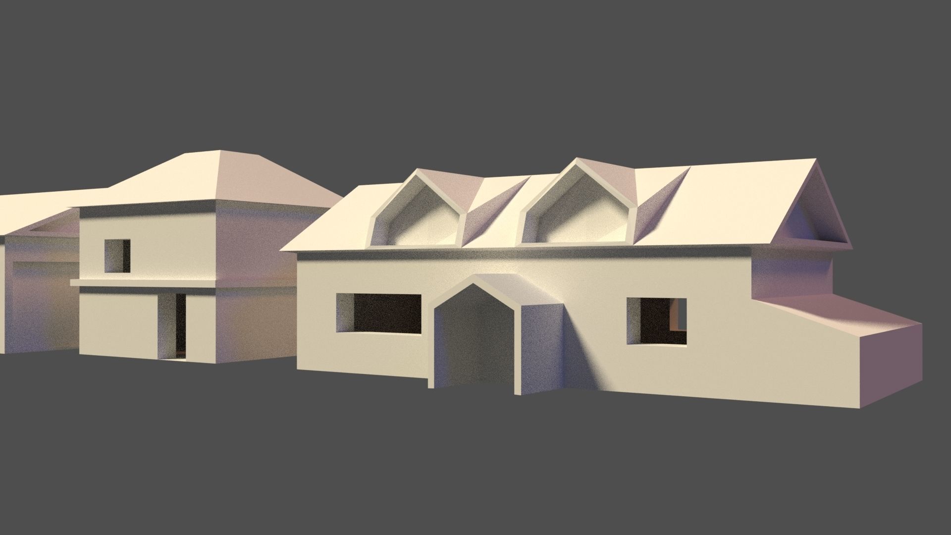 Low Poly Medieval Houses Low-poly 3D model_3