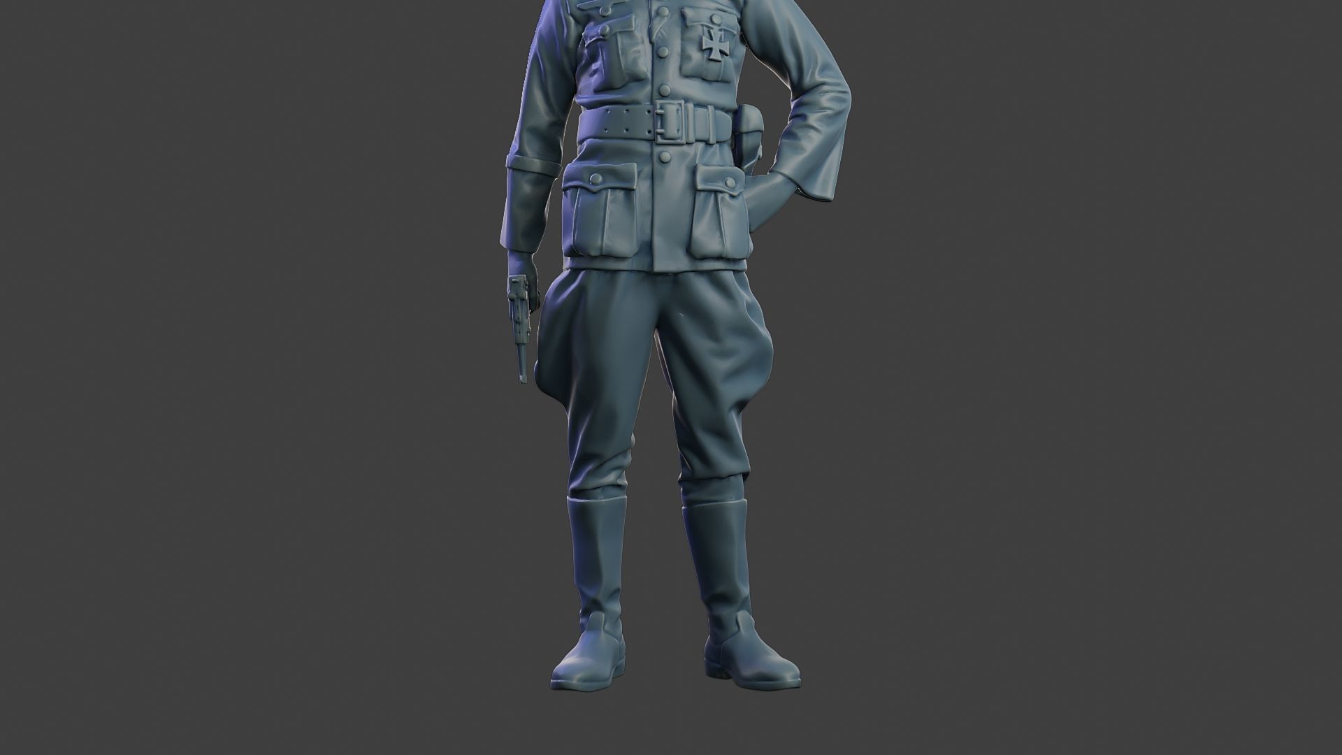 German Officer ww2 Stand G5 3D print model_28