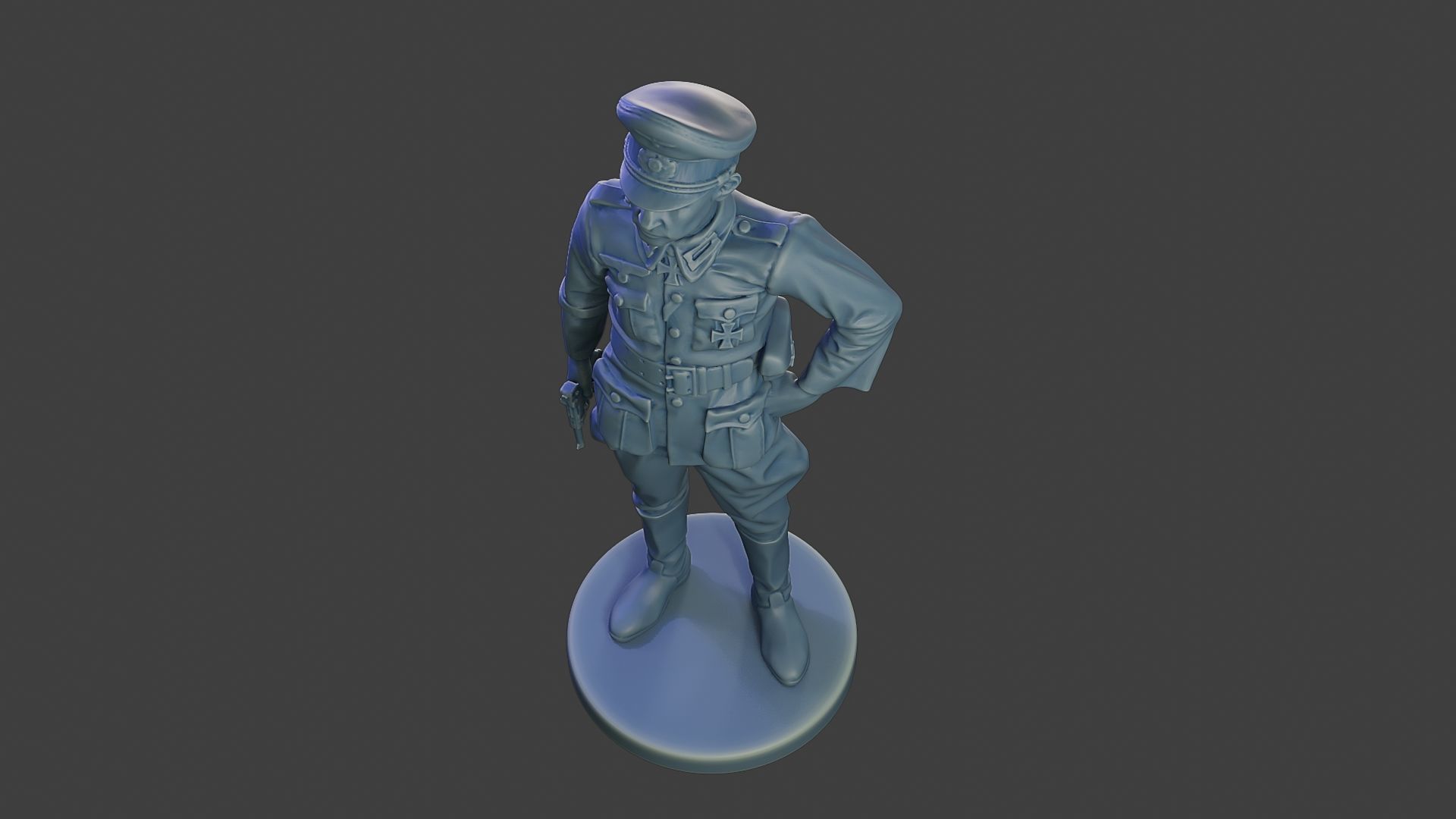 German Officer ww2 Stand G5 3D print model_14