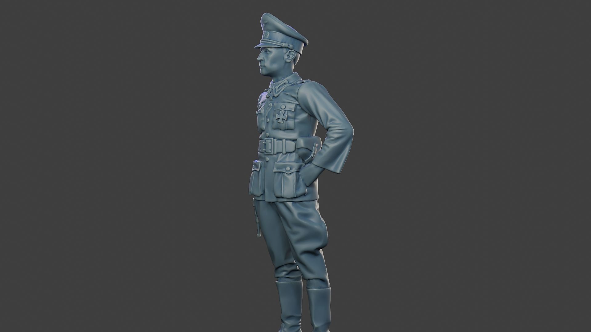 German Officer ww2 Stand G5 3D print model_27