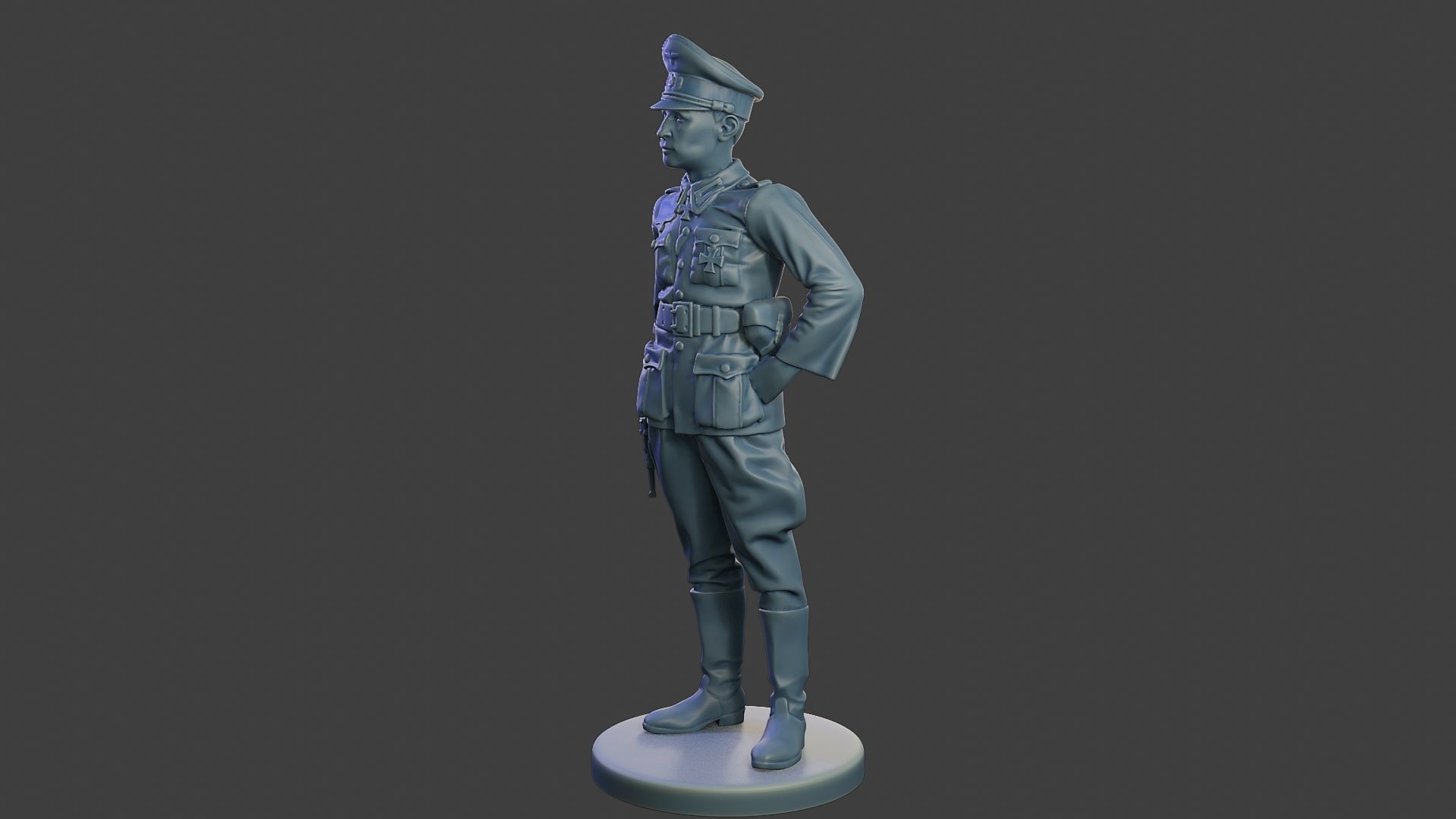 German Officer ww2 Stand G5 3D print model_2