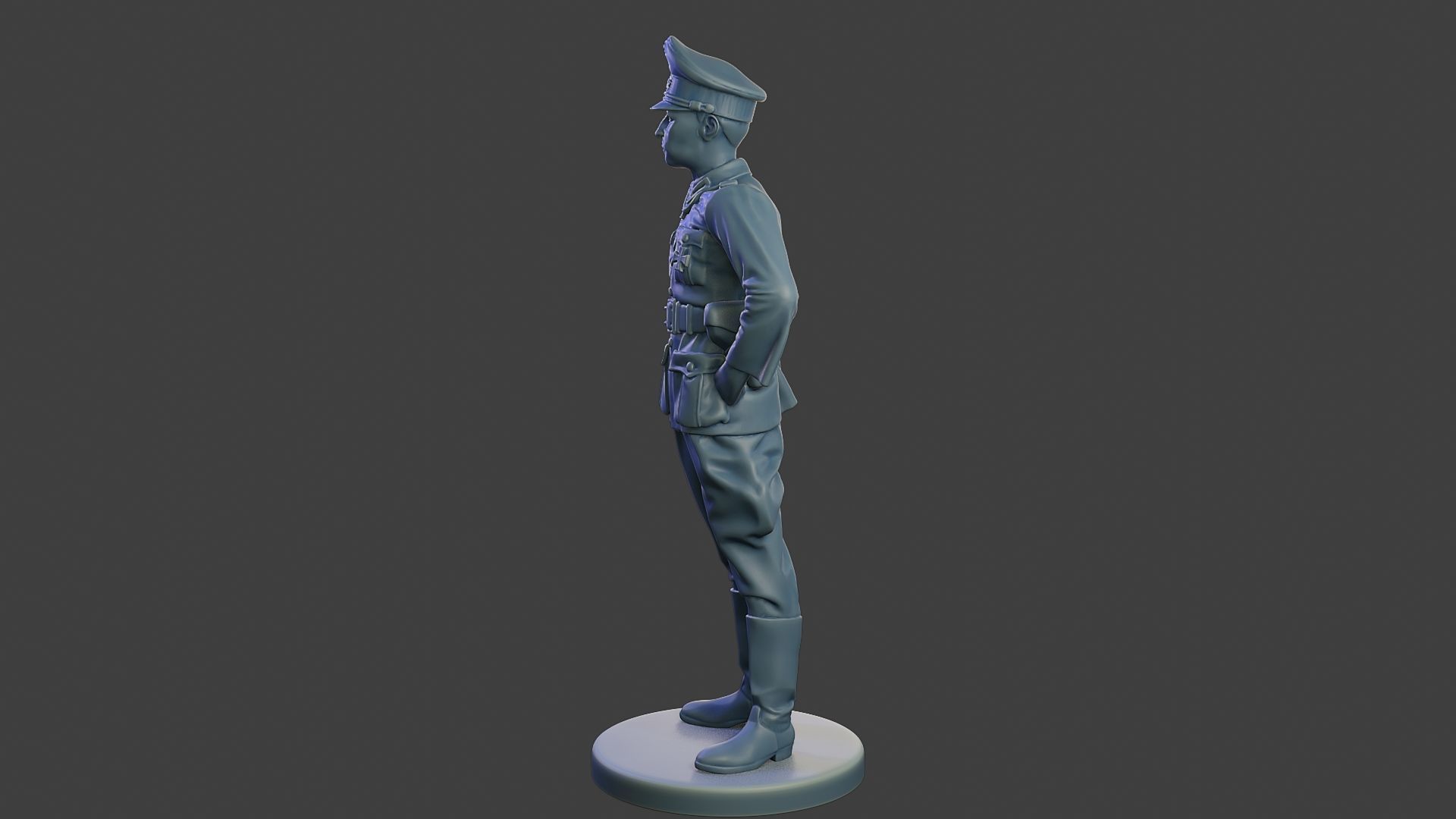 German Officer ww2 Stand G5 3D print model_3