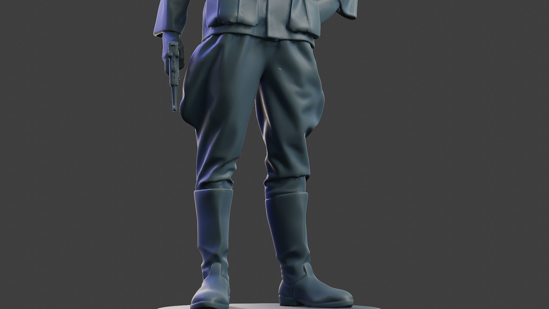 German Officer ww2 Stand G5 3D print model_13