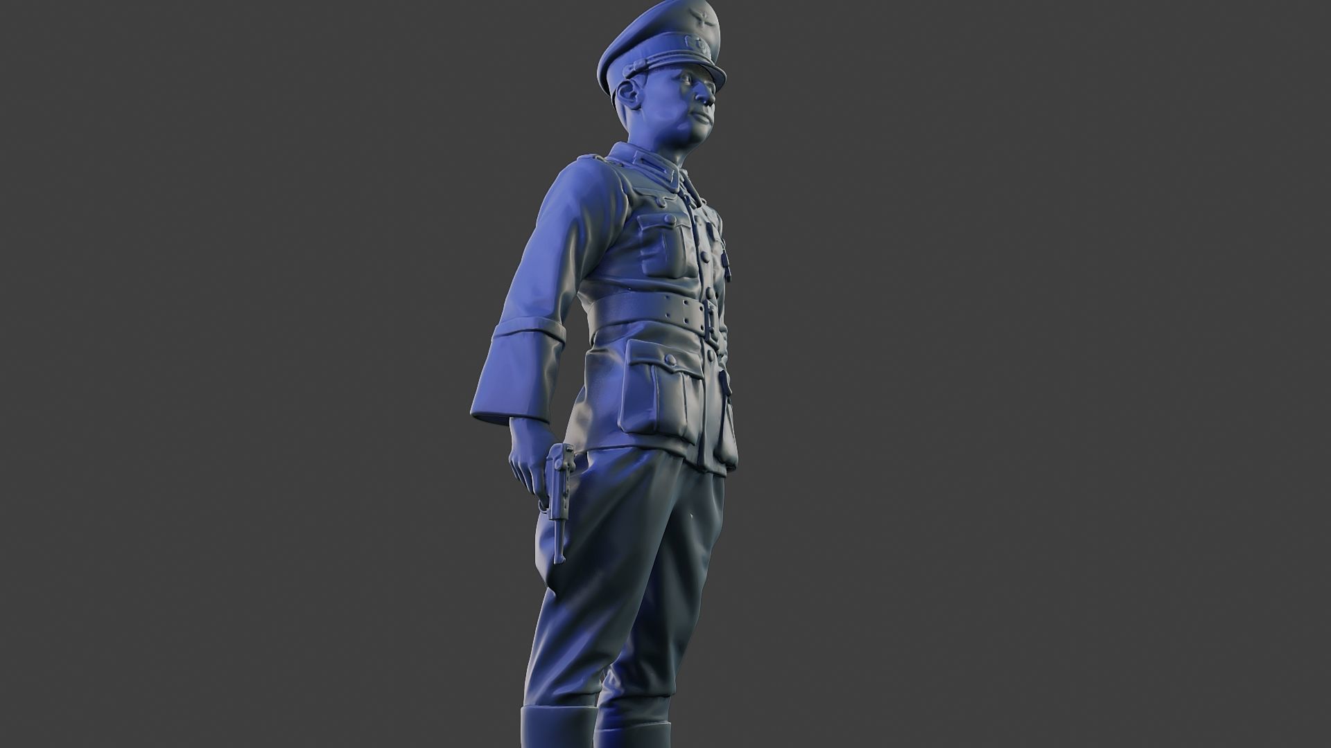 German Officer ww2 Stand G5 3D print model_29