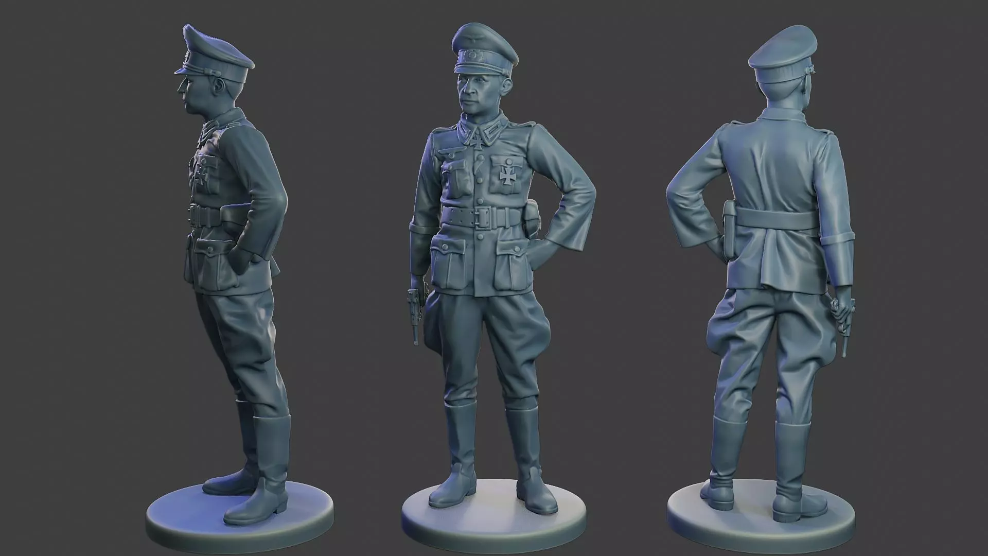 German Officer ww2 Stand G5 3D print model_0