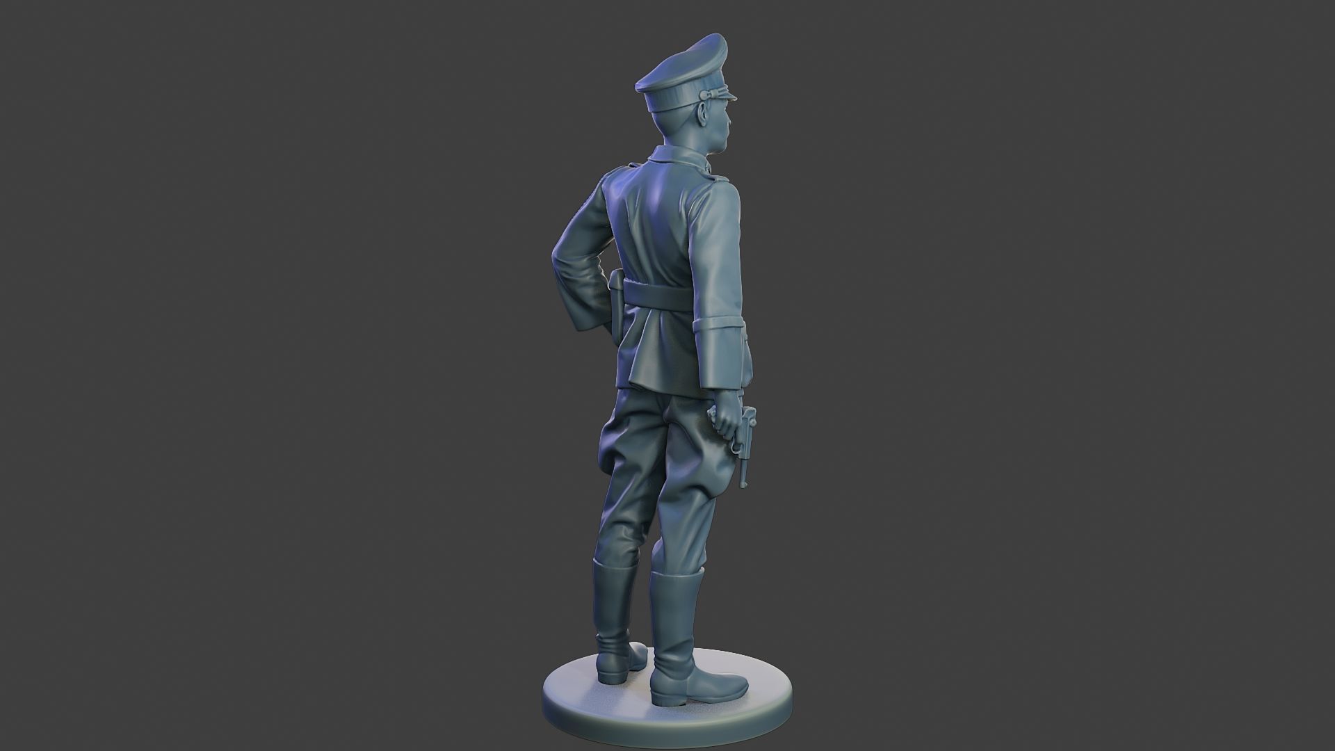 German Officer ww2 Stand G5 3D print model_7