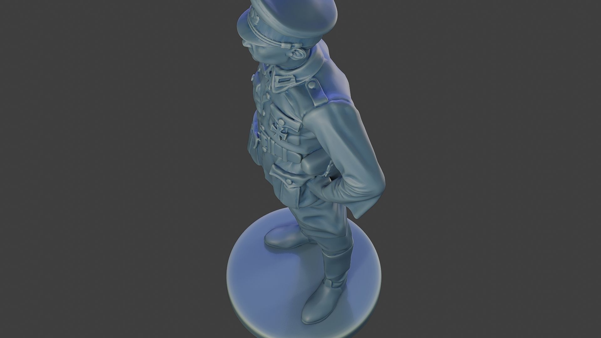 German Officer ww2 Stand G5 3D print model_16