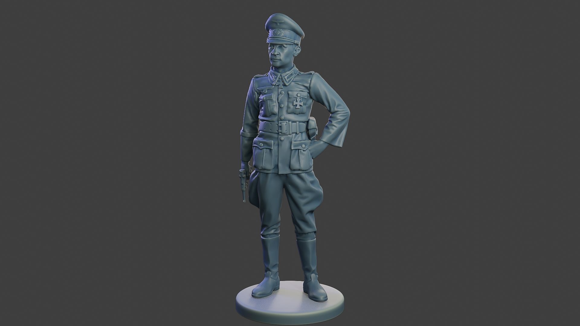 German Officer ww2 Stand G5 3D print model_11