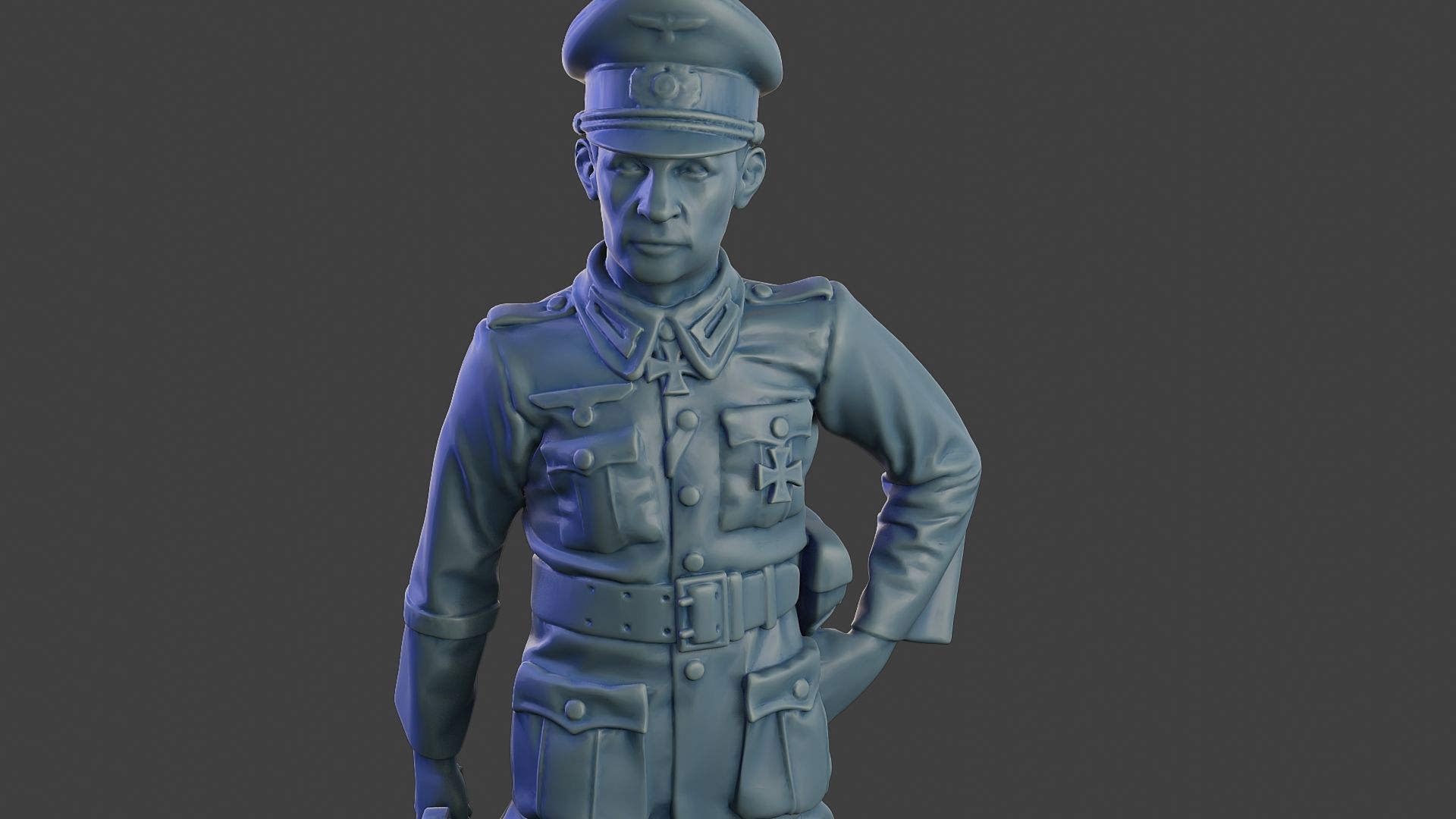 German Officer ww2 Stand G5 3D print model_19