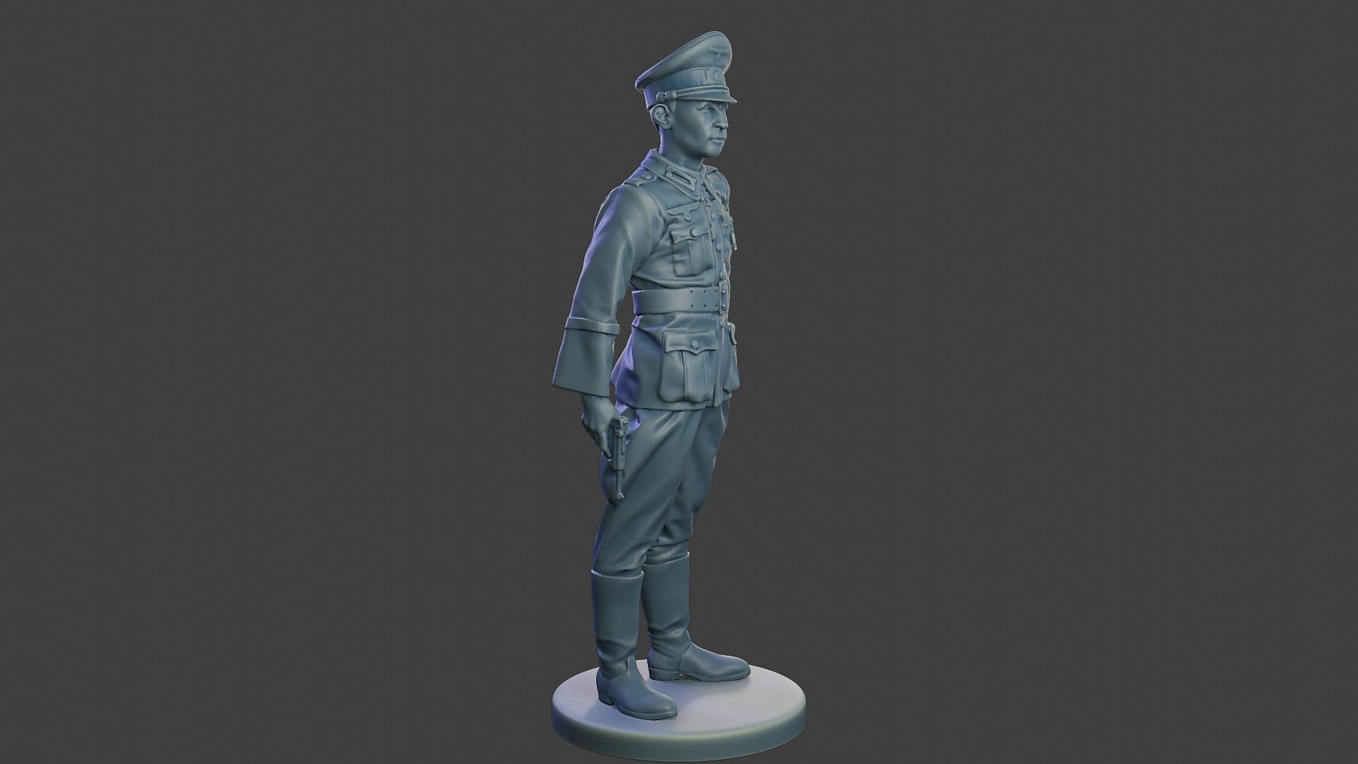 German Officer ww2 Stand G5 3D print model_9