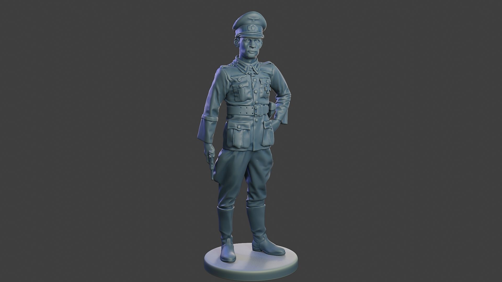 German Officer ww2 Stand G5 3D print model_10