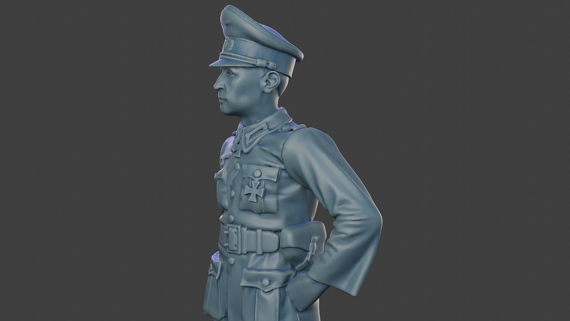 German Officer ww2 Stand G5 3D print model_18